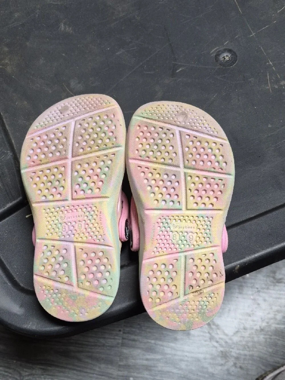 Kids Pastel Tie-Dye Comfort Clogs with Heel Strap - Pink Multicolor